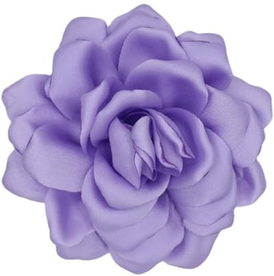 LOZTBUE 1 pièce de broche de fleurs de roses, grande broche de mousseline, pince à cheveux, classique, élégante, faite à la main, de fleurs, appropriée pour le mariage, la fête (Lavande)