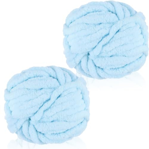 Chenille Wolle zum Häkeln,Chunky Yarn 250g×2,Wolle zum Stricken,Häkelgarn für Taschen,Dicke Textilgarn,Chunky Garn für Katzenbett,Puppen,Decken,Kissen,Taschen und Teppiche
