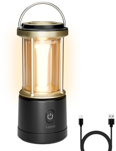 Lepro Camping Lantern, 2000lm Camping Light Rechargeable or AA Batteries | Super Bright Dimmable Tent Light, Warm & Cool & Red Light, USB Rechargeable Lantern for Power Cuts, Fishing, Storm, Emergency