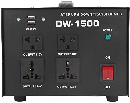 Asixxsix Trasformatore di Convertitore di Tensione 1500 W, Graffio Pesante su/giù, 110 V a 220 V / 220 V a 110 V Convertitore di Potenza, Porta USB DC 5V (Spina europea)