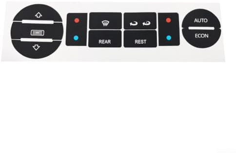 Aprilsunnyzone Auto-Innentasten-Reparatur-Aufkleber für T5 für T6 Klimaschalter-Steuerung, schwarze Vinyl-Aufkleber, weiße Schrift-Overlay-Teile