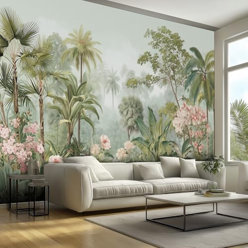 Fototapete Vlies Tapete Tropische Regenwald Dschungel Fototapeten Vliestapete Tapeten Moderne Wandtapete, Wohnzimmer, Flur, TV Hintergrund Wandtapete Poster Bilder Wand Deko, 150 x 105cm (B×H) QK132