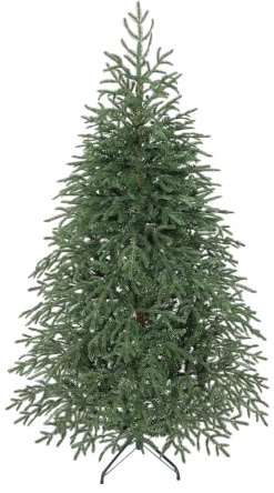 HOMCOM 6 ft Artificial Christmas Tree, 1814 Realistic Dense Branches, Green | Full Spruce, Hinged Xmas Tree, Metal Stand, Easy Assembly