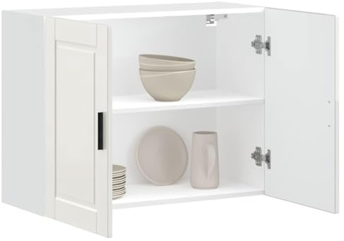 Frdhee Vorratsschrank Küchen Eckschrank,Küchen-Hängeschrank Hochglanz-Weiß Holzwerkstoff,Haushaltsschrank für Küche,Wohnzimmer,Flur und Esszimmer