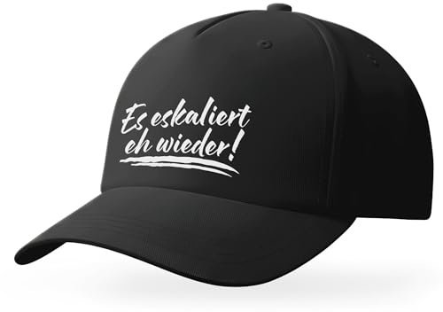 Tassenbrennerei Kappe mit lustigem Spruch Es eskaliert eh Wieder Statement Basecap Humorvoll Freizeit Party