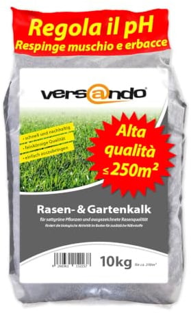 versando 10kg Rasenkalk & Gartenkalk bis 250m²: verdrängt Moos Unkraut | Pilze fördert Boden & Wurzelentwicklung ideal für Rasen mit Langzeitwirkung - Premium Qualität