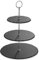 MALACASA Soporte para Tartas/Torta/Dulces, 3 niveles (6 8 10) Natural Slate con Asa de Plata, Serie Sweet.Time