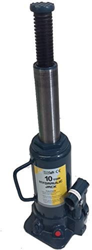 WheelsNBits® 10 Ton tonne 10,000kg Heavy Duty Hydraulic Bottle Jack Lifting Ram Car Van Truck Caravan Tractor Max Height 460mm complies with all European & UK Safety standards
