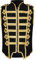 Ro Rox Herren Marschkapellen Weste Schlagzeuger Ärmellos Parade Jacke, Schwarz & Gold, 3XL