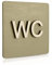 WC Schild Schwarz Holz Toilettenschild Toilette Türschild Damen Herren Piktogramm (14x14cm) (Moosgrau)
