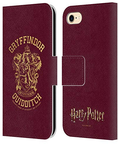 Head Case Designs Officially Licensed Harry Potter Gryffindor Quidditch Deathly Hallows X Leather Book Wallet Case Cover Compatible With Apple iPhone 7/8 / SE 2020 & 2022
