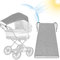 Universal Sonnensegel, Kinderwagen Sonnensegel, Sonnensegel für Kinderwagen, Baby Sonnensegel, für Kinderwagen Sonnenschutz, mit UV Schutz UPF 50+ Flexibles Verstellbarer Sonnenverdeck, Grau