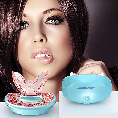 Lescolton Lip Plumping Enhancer, Lips Plumping Filler Rechargeable Light Therapy Lip Care Tool Anti-Aging and Lip Plumper Treatment (Blue)