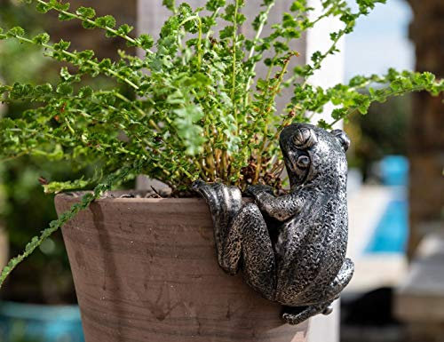Pot Buddies Handmade Frog Figure Plant Pot Hanger - Decorative Hanging Garden Ornament - Flower Planter Figurine