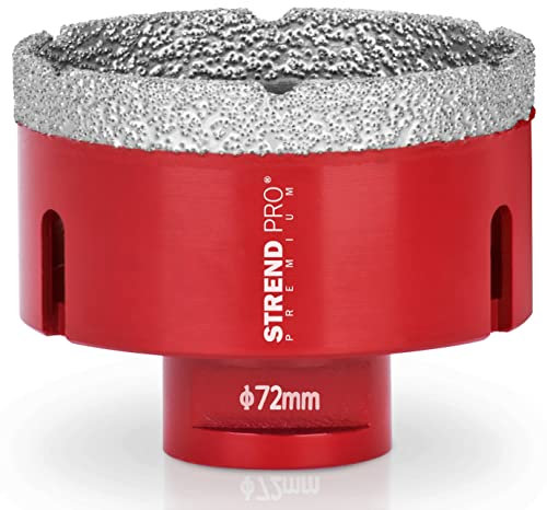 Jeu de forets diamantés pour carrelage/verre/pierre calcaire |72 mm| Scie cloche PREMIUM pour meuleuse d'angle Flex M14 | Carrelage en céramique/grande pierre | Couche de diamant dense