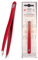 Regine Switzerland Pince à épiler inclinée, fabriquée à la main en Suisse, professionnelle pour sourcils, visage et poils, pointe alignées intérieure gravée pour attraper les poils à la racine, rouge