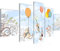 Runa Art Wandbilder Kinderzimmer Maus 5 Teilig Bild auf Vlies Leinwand Deko Babyzimmer Spielzimmer Baby Blau Bunt 008052a