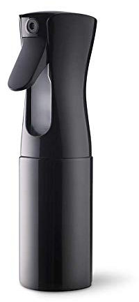 TEEROVA Hair Spray Bottle, Ultra Fine Continuous Mist Sprayer Water Mister for Hair Styling, Plants, Cleaning, Misting & Skin Care (5.4oz) - Black