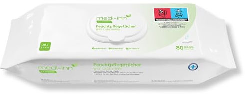 Medi-Inn Feuchttücher/Wet Care Wipes parfüm- & parabenfrei pH-neutral 20 x 27 cm (5 Packungen x 80 Tücher = 400 Tücher)