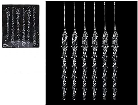Baumschmuck zum Aufhängen, durchsichtig, Glas, 6 Stück