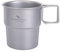 iBasingo 250ml Camping Becher Outdoor Titan Teetasse Kaffee Wasserbecher mit Klappgriff Leicht Tragbarer Europäischer Stapelbarer Begleitende Reisen Becher Home Büro Einlagiger Trinkutensilien Ti3050D