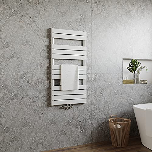 AICA Badheizkörper Flach 1200x600mm Heizkörper Vertikal Einlagig Weiß Handtuchwärmer Handtuchtrockner Seitenanschluss und Mittelanschluss 796W