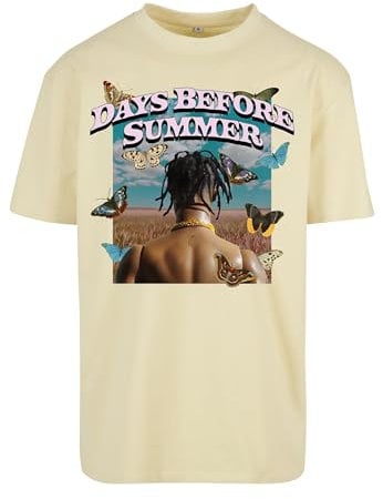Mister Tee Upscale Unisex T-Shirt Days Before Summer Oversize Tee, T-Shirt mit Aufdruck, Oversized Fit, Baumwolle, Soft Yellow, XL