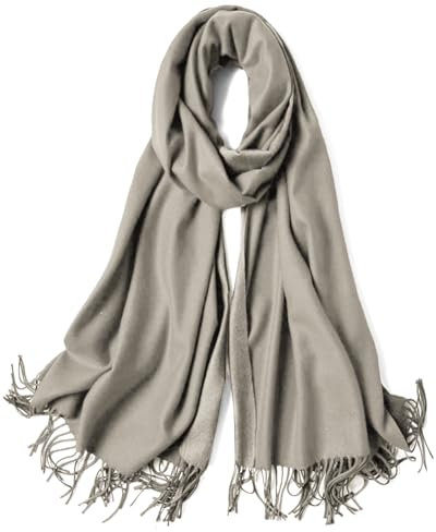 Van Der Rich ® - Schals mit Fransen Baumwollqualität - Damen (Uni-Taupe)