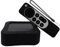 Schutzhülle für Apple TV 4K und Siri-Fernbedienung 3. Generation, Silikon, rutschfest, stoßfest und sturzsicher, mit Umhängeband, Schwarz