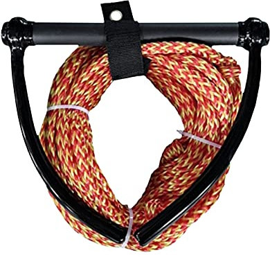 Wakeboard Leine Mit Griff, Griffbreite 30cm, Seillänge 23m, Seildurchmesser 1 cm, Schwimmend Zug-Seil Wassersport Schleppleine Boot, Mit Schwimmer, Inkl. Seilwächter