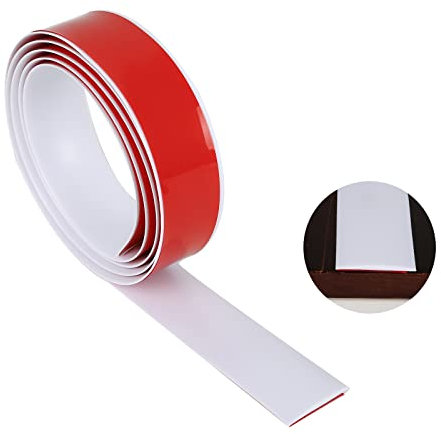 Self Adhesive Floor Transition Strip, Flexible Laminate Flooring PVC Flat Door Threshold Strip 4cm Width Floor Edging Trim Strip for Tile Wood Joins Gap (White, 4M)
