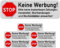Briefkastenaufkleber Keine Werbung, 6 Stück, 67 x 21 mm, selbstklebende Folie in Edelstahl Optik, Briefkastenschild für Innen- und Außenbereich, Keine Reklame Aufkleber, Klebeschild gegen Werbung