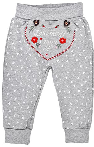 Bondi Trachten Laufhose Babyhose i mog di grau-Melange 100% Baumwolle, Gr. 116