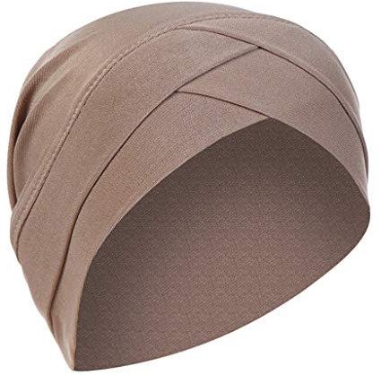 Turban Damen Chemo Muslim Turban Frauen Sommer Beani Mützen Atmungsaktiv Chemo Mützen Baumwolle Khaki