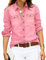 Roskiky Chemise en jean à manches longues, avec boutons, pour femme, Large