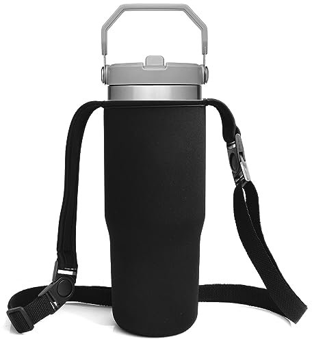 SKZIRI Water Bottle Carrier Sling Bag Sleeve Pouch Holder for 30oz Stanley IceFlow Stainless Steel Tumbler Outdoor Hiking Travelling Camping Picnic (1)