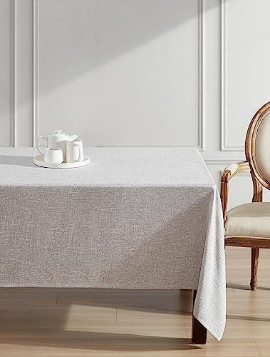 Laura Ashley Harper Luxuriöse, Glatte Stofftischdecke für formelle oder legere Speisen, Urlaub, Bankett, Hochzeit oder Party, 152,4 x 213,4 cm, Taupe