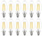 E14 Led SES Candle Light Bulb Dimmable,Small Screw,4W Equivalent 40W, Warm White 2700K,400Lm,Pack of 12