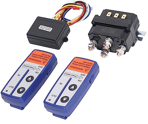 Kit de relé de Cabrestante de 12V 250A con Control Remoto, Bobina de Latón, Resistente Al Agua, Larga Vida útil para ATV, Motonieve, Tractor de Jardín