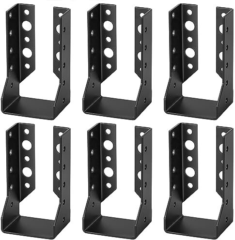 TSSS 6 PCS 50 x 97 mm Joist Hangers, Timber to Timber 50mm, Fit 50mm x 100mm Timber, Concealed Flange Joist Hanger