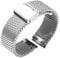 XIAOFEIGUN Milanaise-Uhrenarmbänder, volle Größe, 12–24 mm, Ersatz-Edelstahl-Metallgeflechtband, verstellbares Edelstahl-Armband für Damen und Herren (Color : Silver, Size : 19mm)