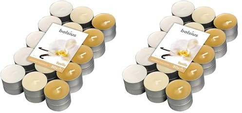 Bolsius Multicolor Tealight Profumate - Fragranza Vaniglia - Set di 60 Pezzi - 3 Colori - Lunga Durata di 4 Ore - Candele Decorative - Cera - Senza Fumo