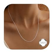 CASSIECA 925 Sterling Silber Halskette Damen Silberkette Damen 925 ohne Anhänger 1,5mm Verschiedene Längen 56cm