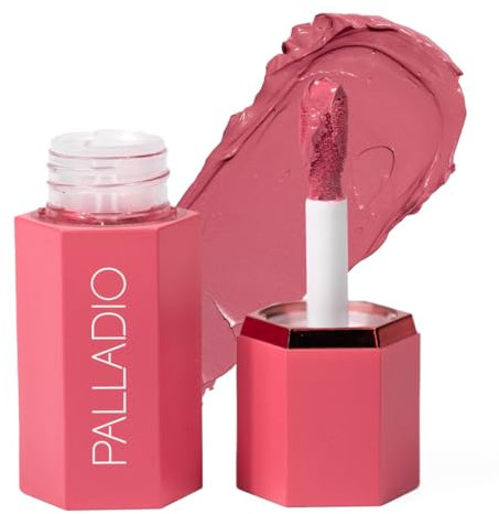 Palladio Liquid Blush for Cheeks & Lips 2-in-1 Makeup Face Blush, Weightless Cream Formula, Smudge Proof Long-Wearing Pigmented Blush, Natural Look Makeup Face Blushes, Dewy Finish, Cool Pink