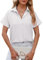 Camisas Mujer Verano Blusas Mujer Elegantes Top Manga Corta (Blanco,M)