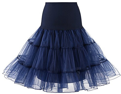 Tüllrock Damen Tüll Rock Tütü Karneval Kostüm Petticoat Tanzkleid 50er Vintage Ballet Tanzrock Ballkleid Tanzkleid Kurz tütü Rockabilly für Halloween Karneval Party Tüllrock Marine