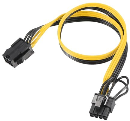 Sourcing Map PCIe Power Adapter Cable - 6 Pin Female to 8 Pin (6+2) Male, 420mm/16.5 for GPU