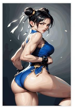 NWGACS Leinwandposter Game Street Fighter Chun-Li 12, Schlafzimmer, Dekoration, Sportlandschaft, Büro, Raumdekoration, Geschenk, ungerahmt, 30 x 45 cm