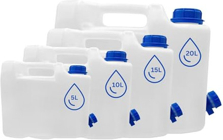 MYPURECORE 5-20L BPA-Free Plastic Water Container with Tap - Portable Water Container for Camping, Travel, Outdoor, Easy-Clean, Leakproof Drink Dispenser for Campervan, Caravan, Party, Emergency (5L)