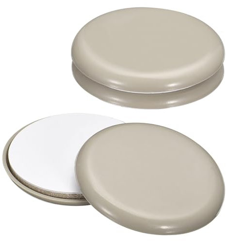 QUARKZMAN Möbelgleiter, 4 Stück 2 1/2 - Selbstklebende runde Gleitpads aus Kunststoff, Stuhlgleiter für Teppich-, Fliesen-, Vinyl- und Holzböden (Grau)